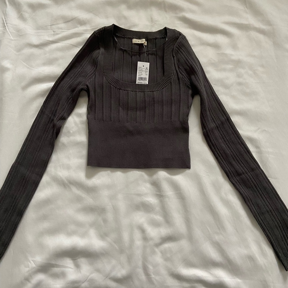 Pacsun dark grey ribbed long sleeve